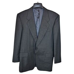 Hickey Freeman Loro Piana‎ 120s Wool Suit Jacket 41R Gray White Pinstripe Blazer